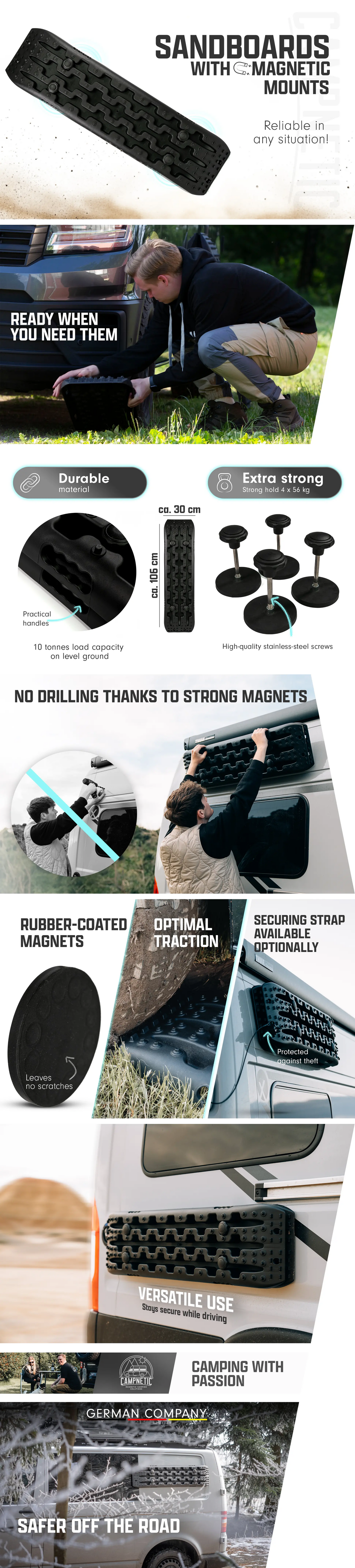 Sandboards with magnetic holder