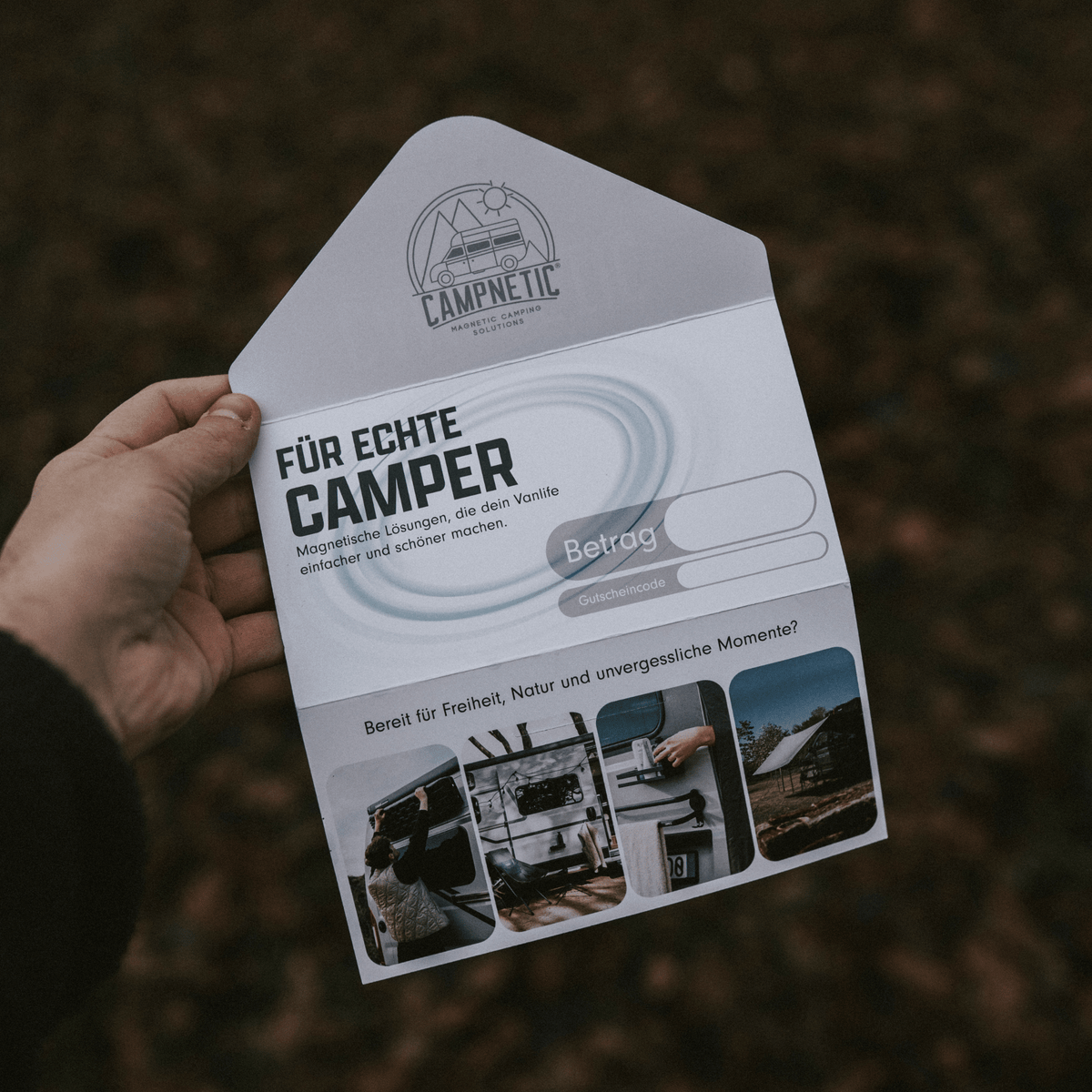Geschenk Gutschein für Camper