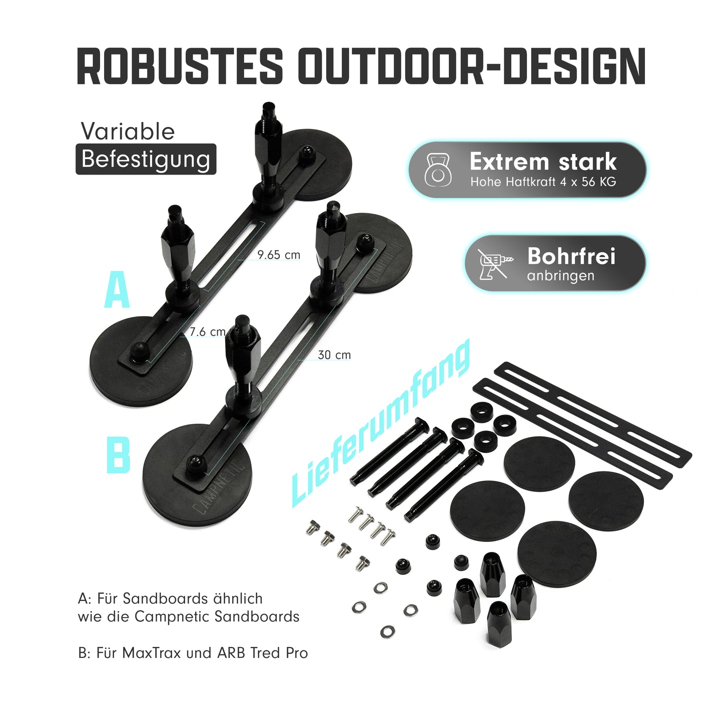 Magnetische Halterung für Sandboards Campnetic