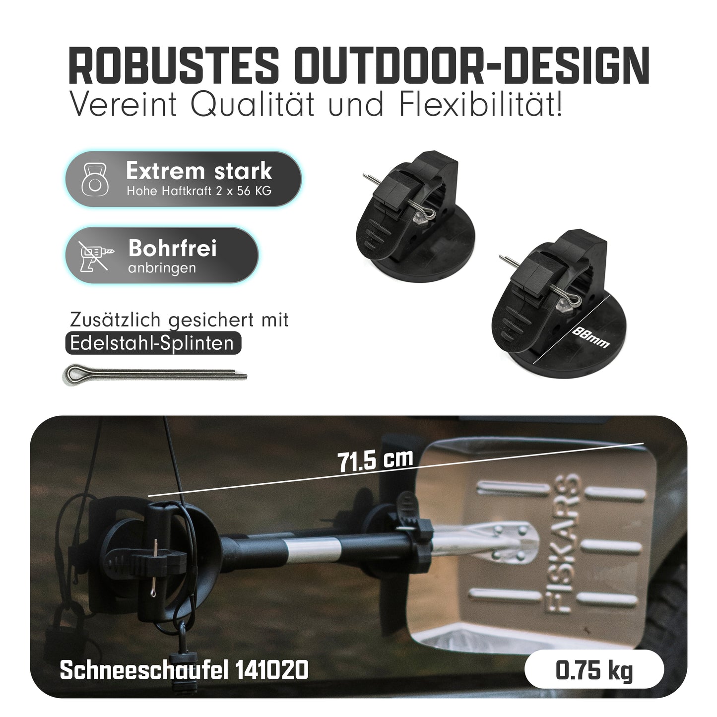 Schneeschaufel magnetische Halterung Campervan Kastenwagen camper van ohne bohren