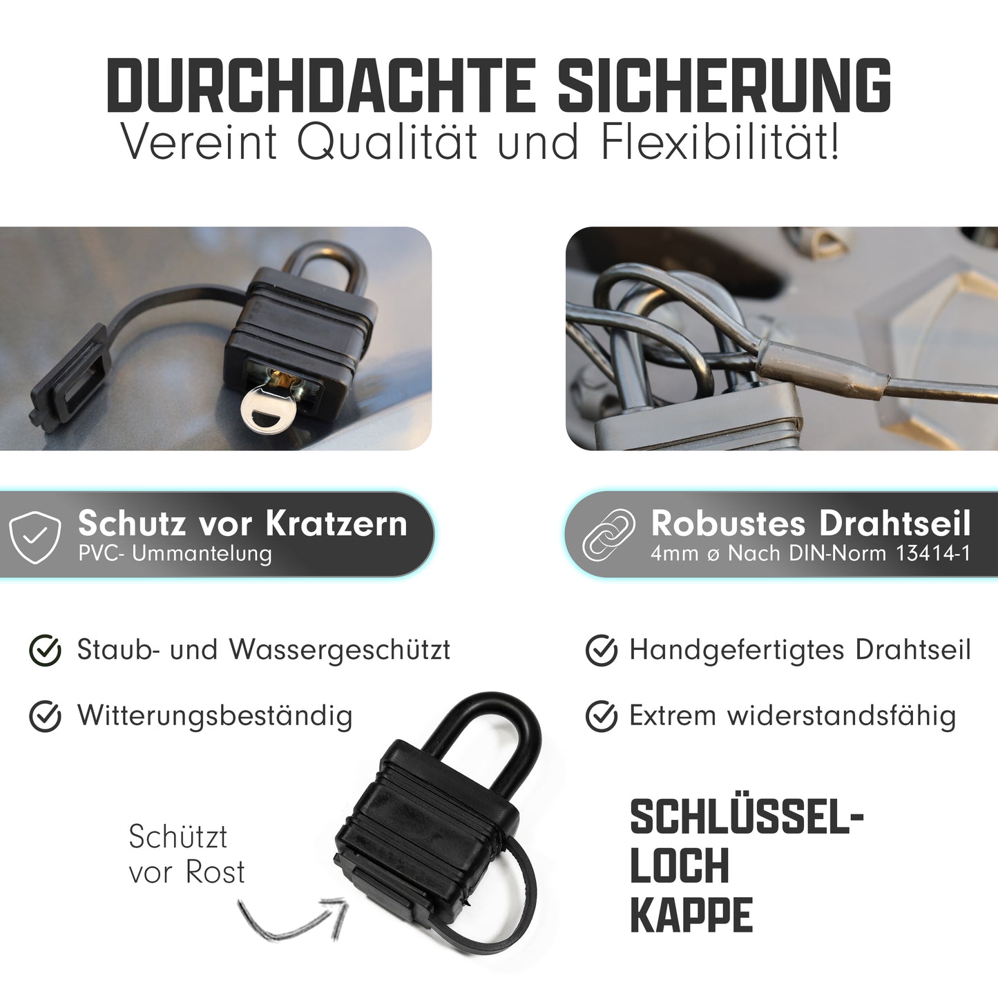 Campnetic Sicherung für Sandboards, Auffahrkeile Axt Schaufel Spaten Diebstahlsicherung
