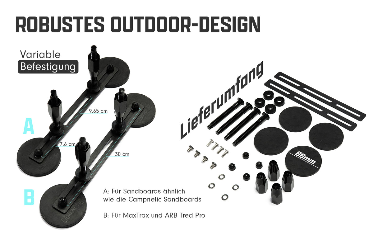 Tablas de sandboard, con soporte magnético universal y sistema de sujeción incluidos
