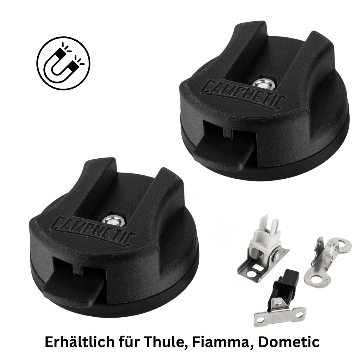 markisenfüße von campnetic passend für Fiamma, Thule, Dometic ohne Bohren am Camper befestigen
