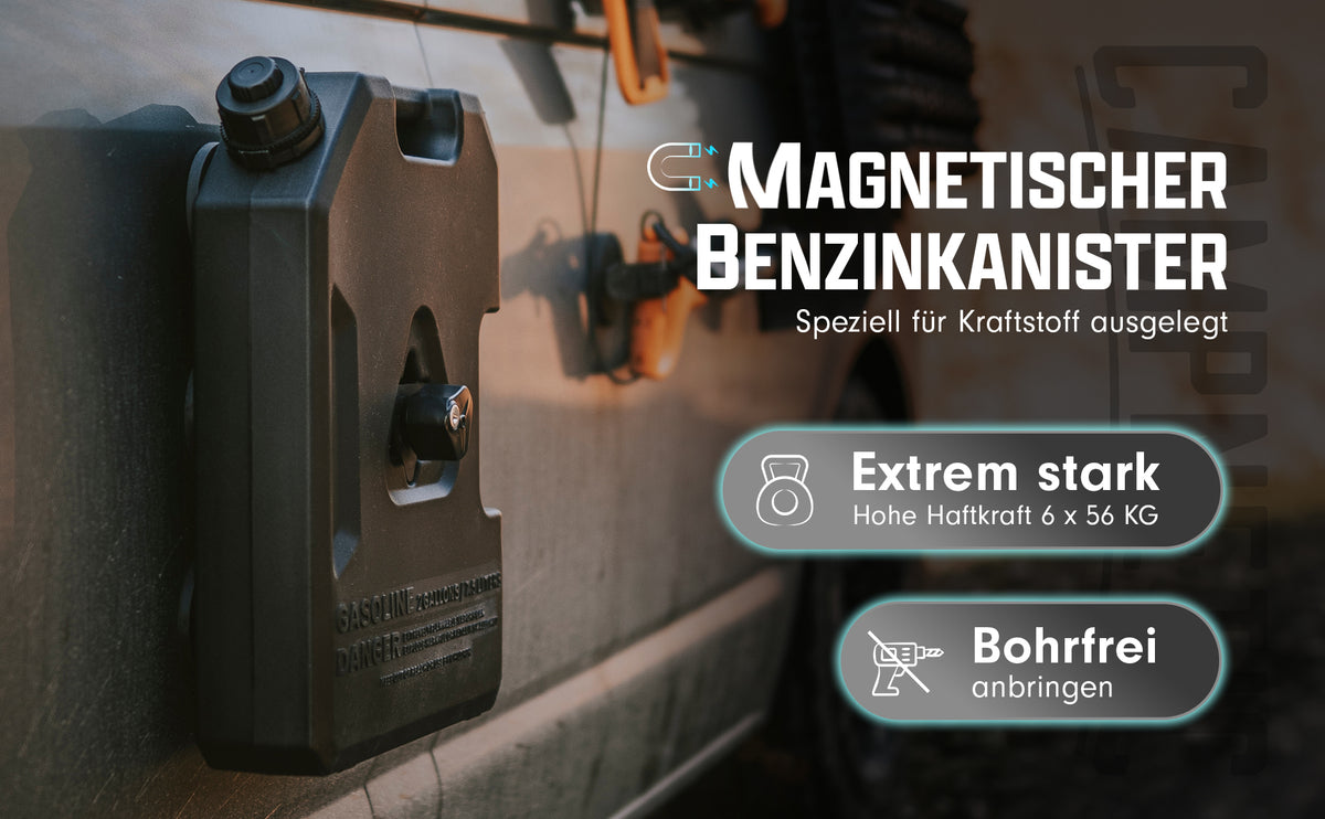 Bidón de gasolina de 7,5 l con soporte magnético