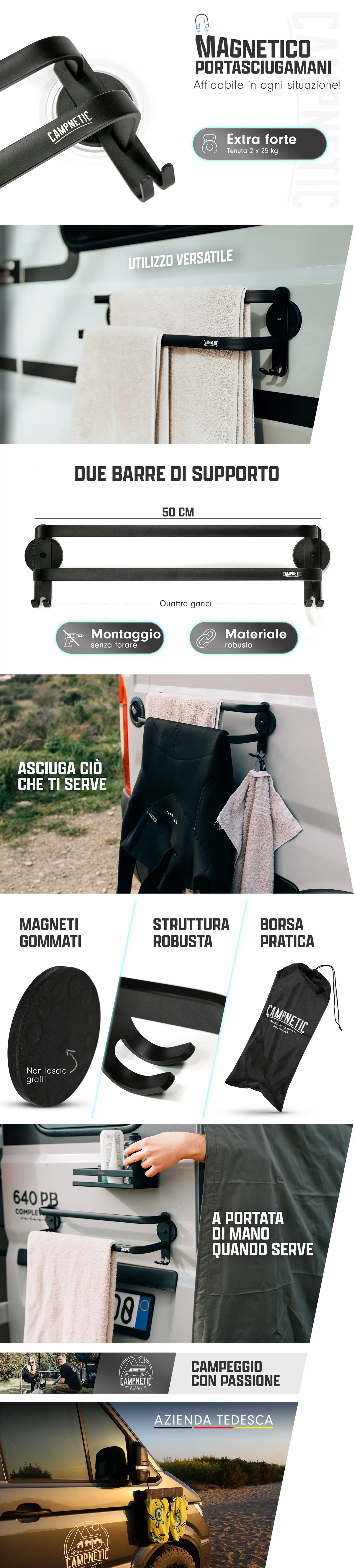 Porta asciugamani magnetico