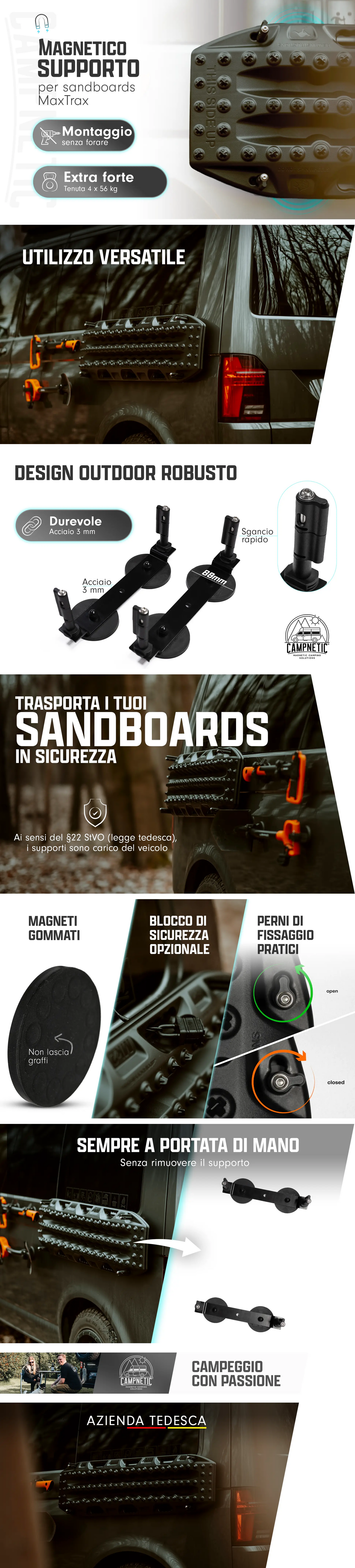 Supporto magnetico per sandboard MaxTrax