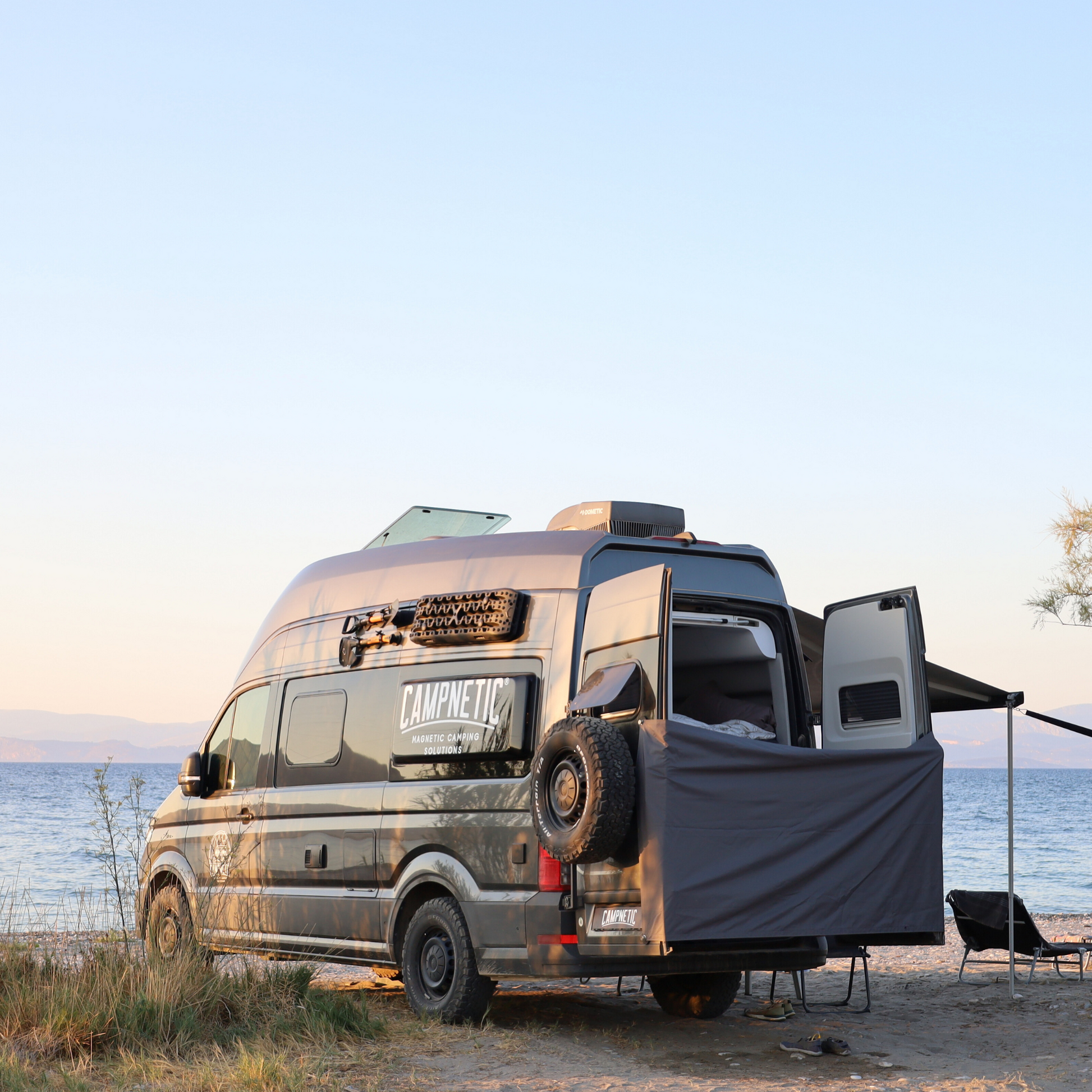 camping duschvorhang Sichtschutz / Duschvorhang mit Magnethalterung für Kastenwagen – Campnetic