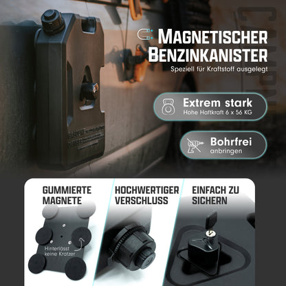 Magnetischer Benzinkanister für Campervan ohne Bohren befestigt
