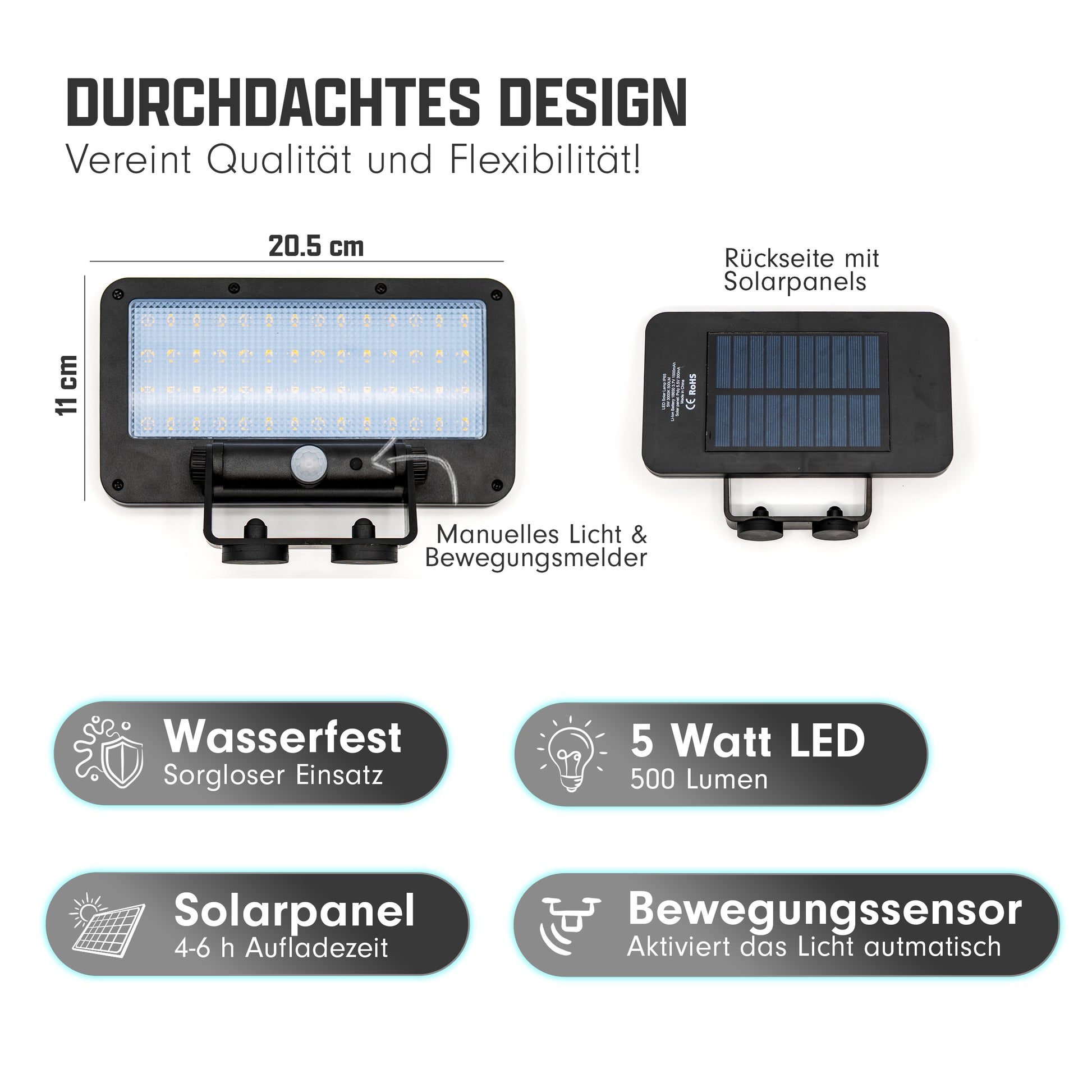 Magnetische LED Solar Lampe für Camping am Camper befestigt