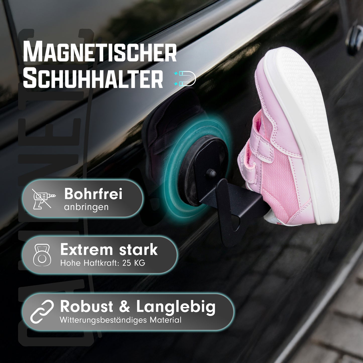 Magnetischer Schuhhalter für Camper – starker Magnet mit gummierter Oberfläche für Vanlife und Camping