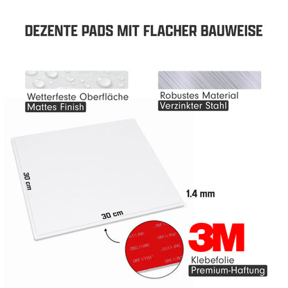 Weißes Metallpad 30 x 30 cm für magnetisches Camper-Zubehör