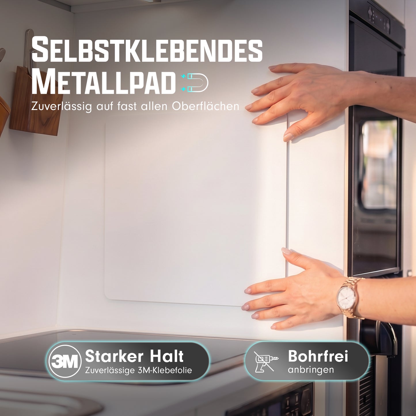 Selbstklebendes Metallpad 30 x 30 cm in Weiß für Wohnmobil und Van