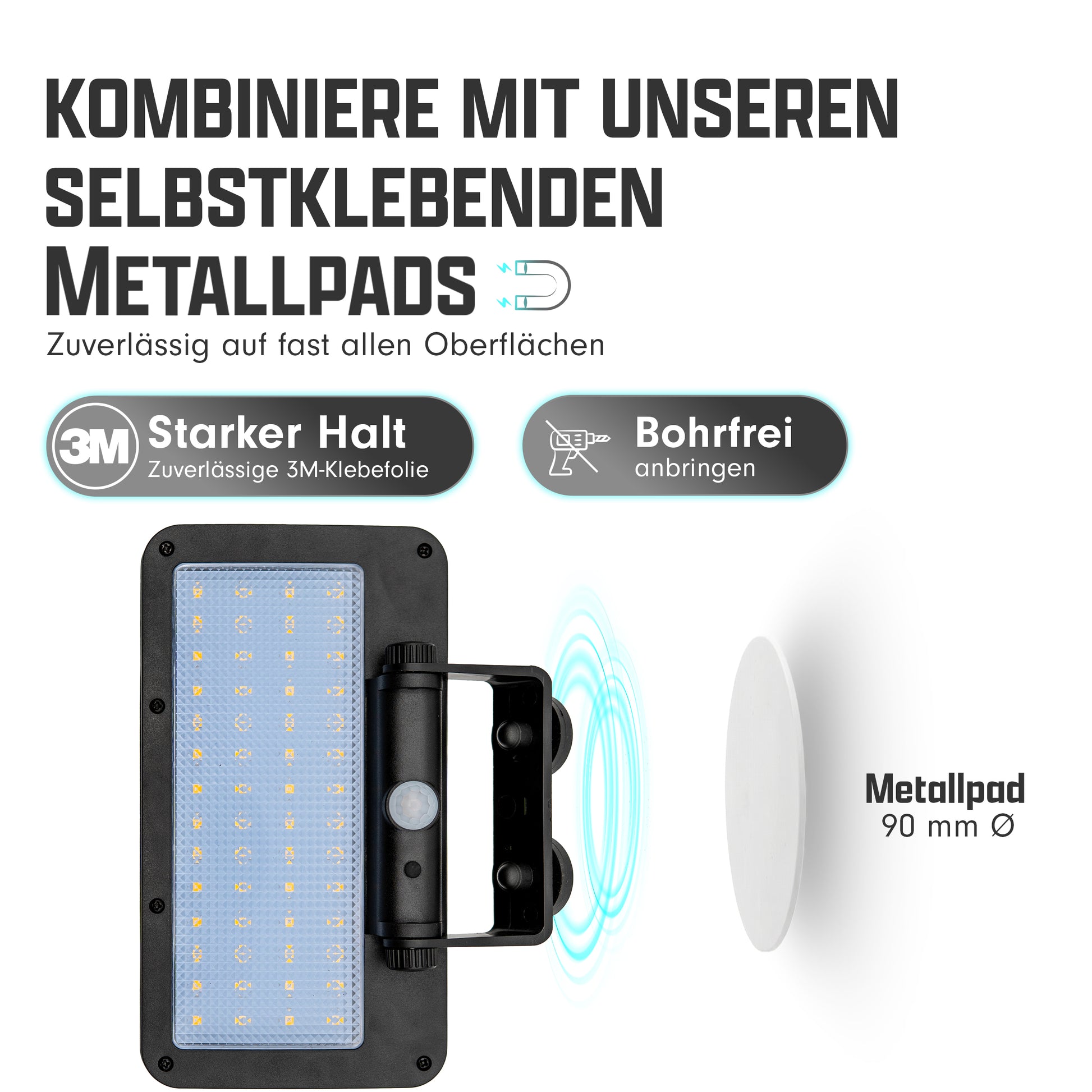 Campingleuchten magnetisch mit Metallpad selbstklebend Campnetic
