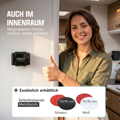Unauffällige Magnetbox für AirTag und Bargeld an versteckter Stelle im Fahrzeug