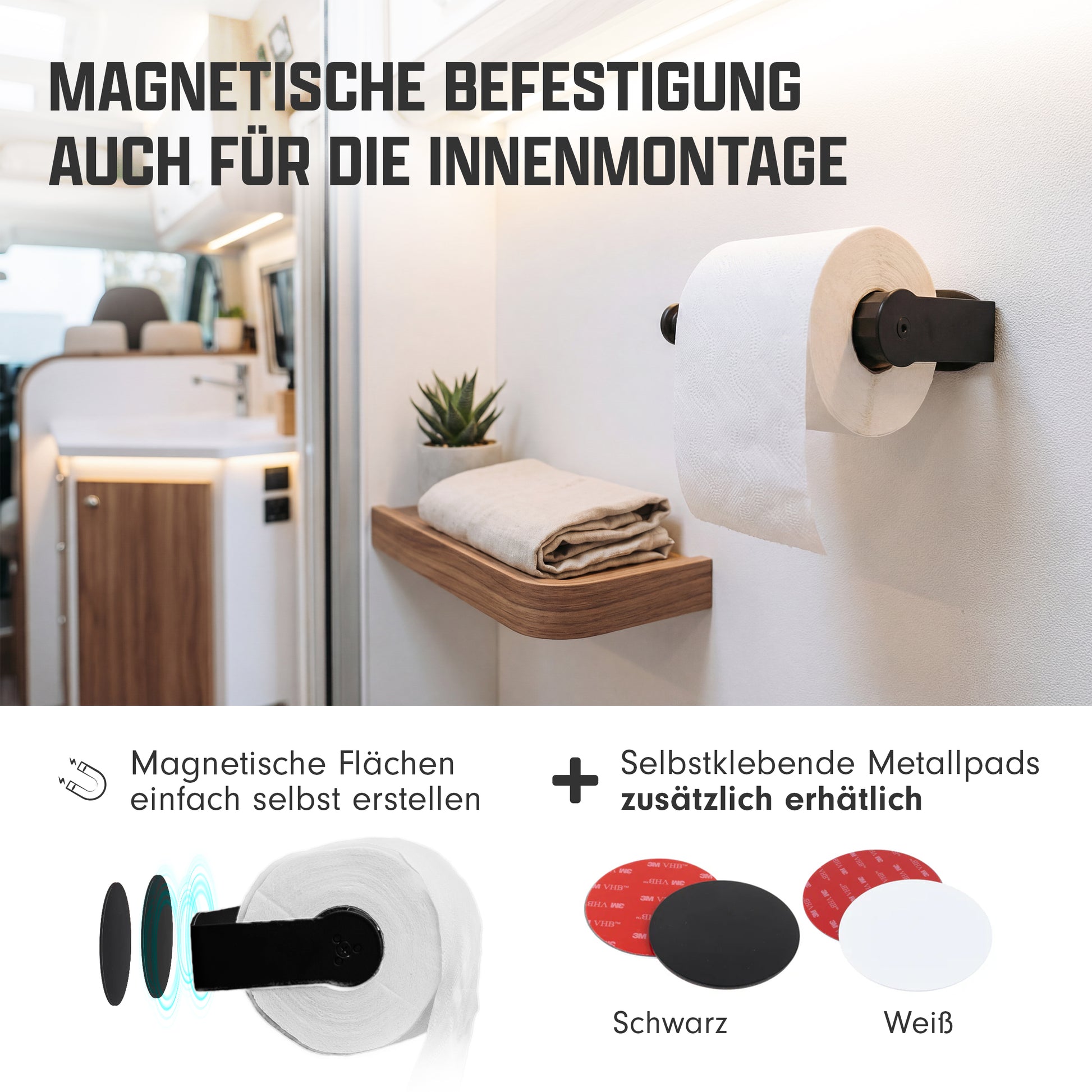 Magnetischer Toilettenpapierhalter mit starker Halterung für Camper und Wohnmobile