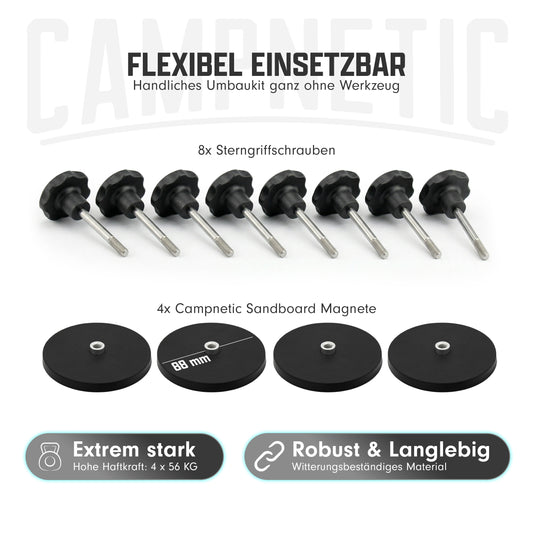 sandboards mit magnetischer halterung mit umbaukit einzeln am bus befestigen mit magnet