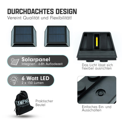 Outdoor LED Solarlicht mit hoher Leuchtkraft und langer Akkulaufzeit
