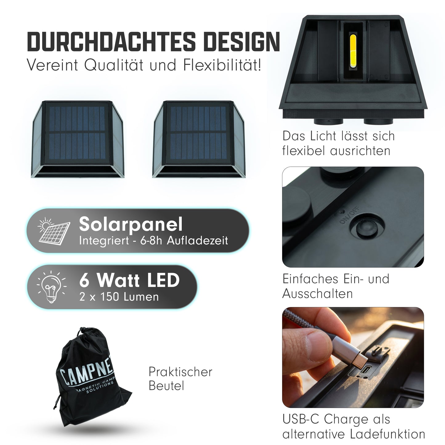 ambientelampe magnetisch am camper mit campnetic