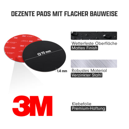 Extra dünnes schwarzes Metallpad für sichere magnetische Befestigung