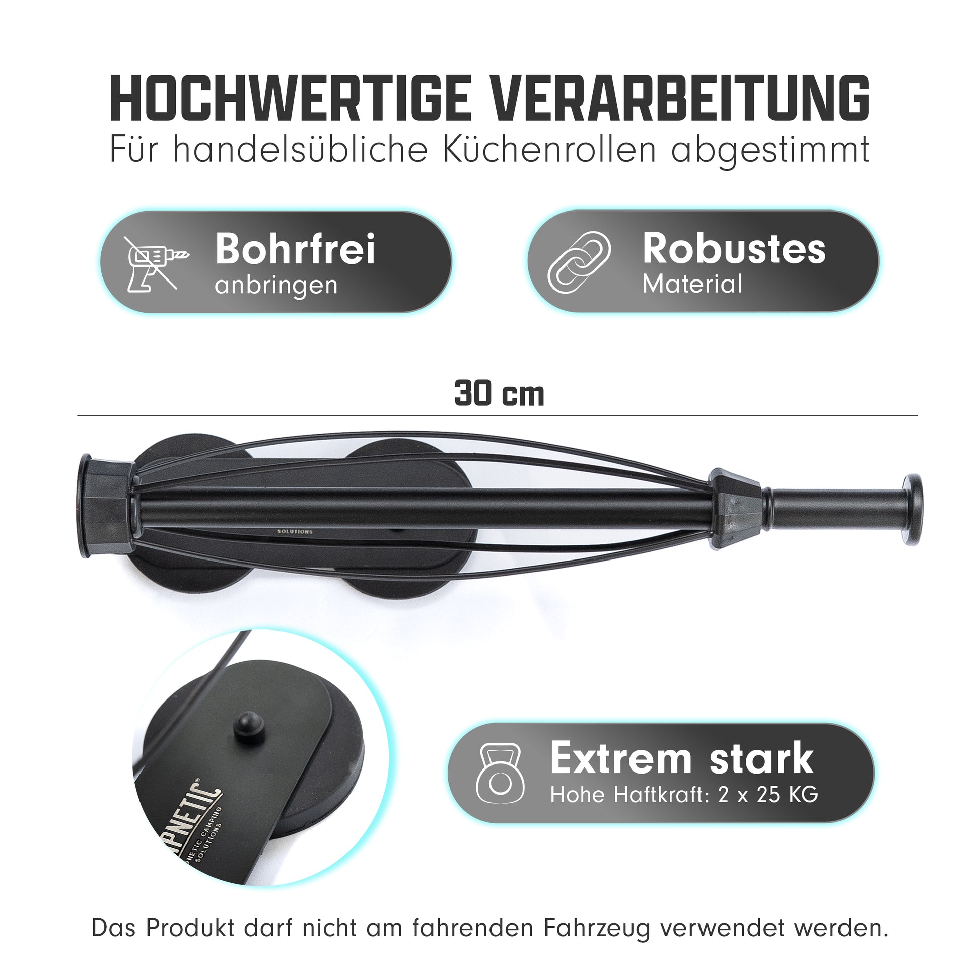 Magnetischer Küchenrollenhalter für Camping & Vanlife
