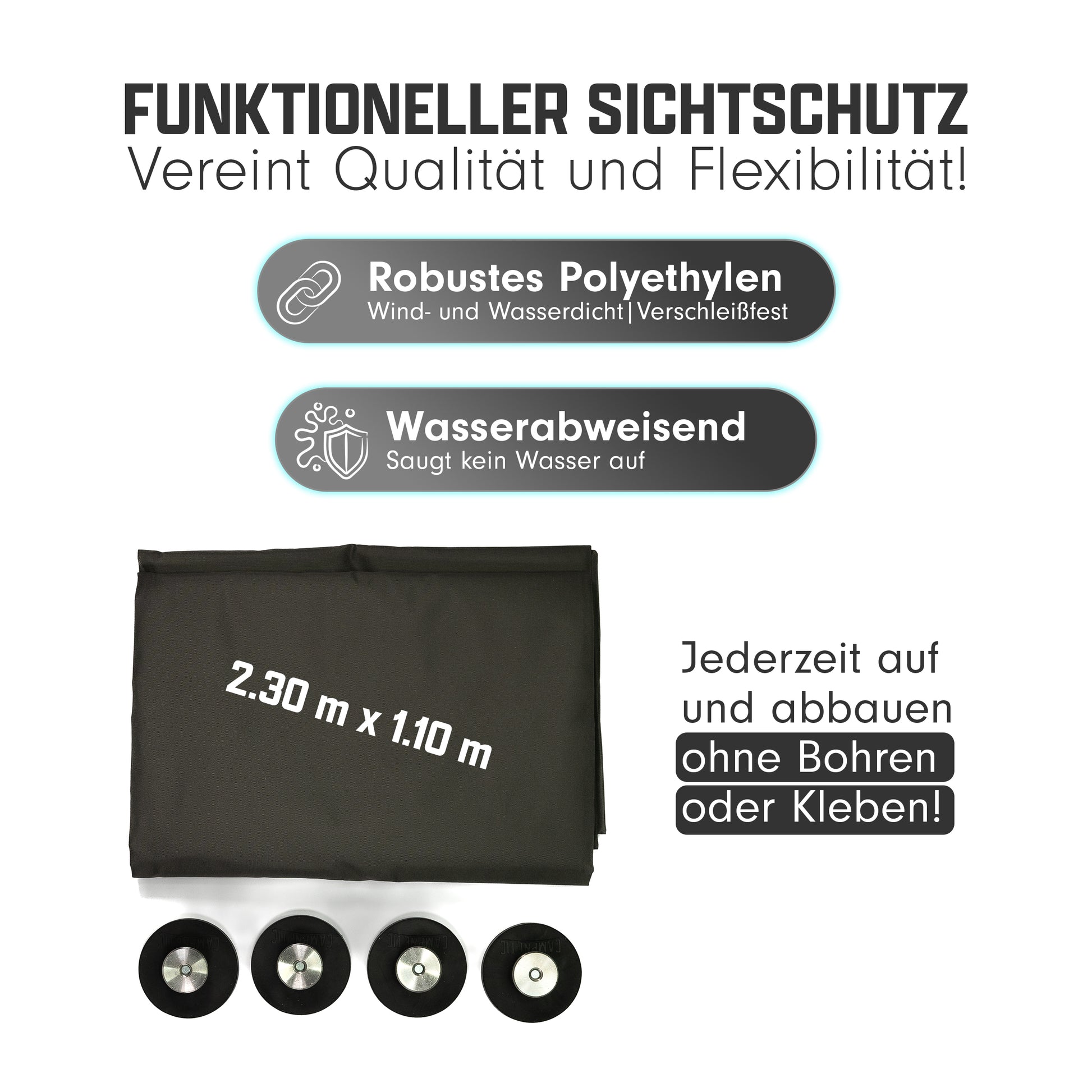 Campnetic Sichtschutz Duschorhang magnetisch für Kastenwagen