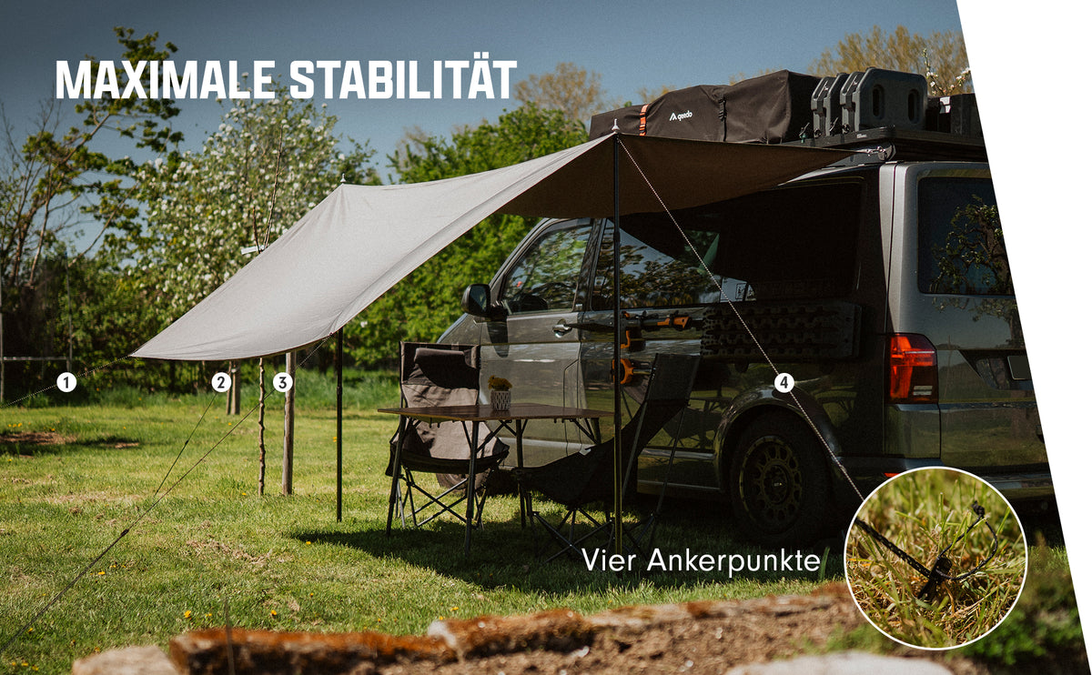 Toldo con soporte magnético de 2,5 x 3 m y varillas telescópicas