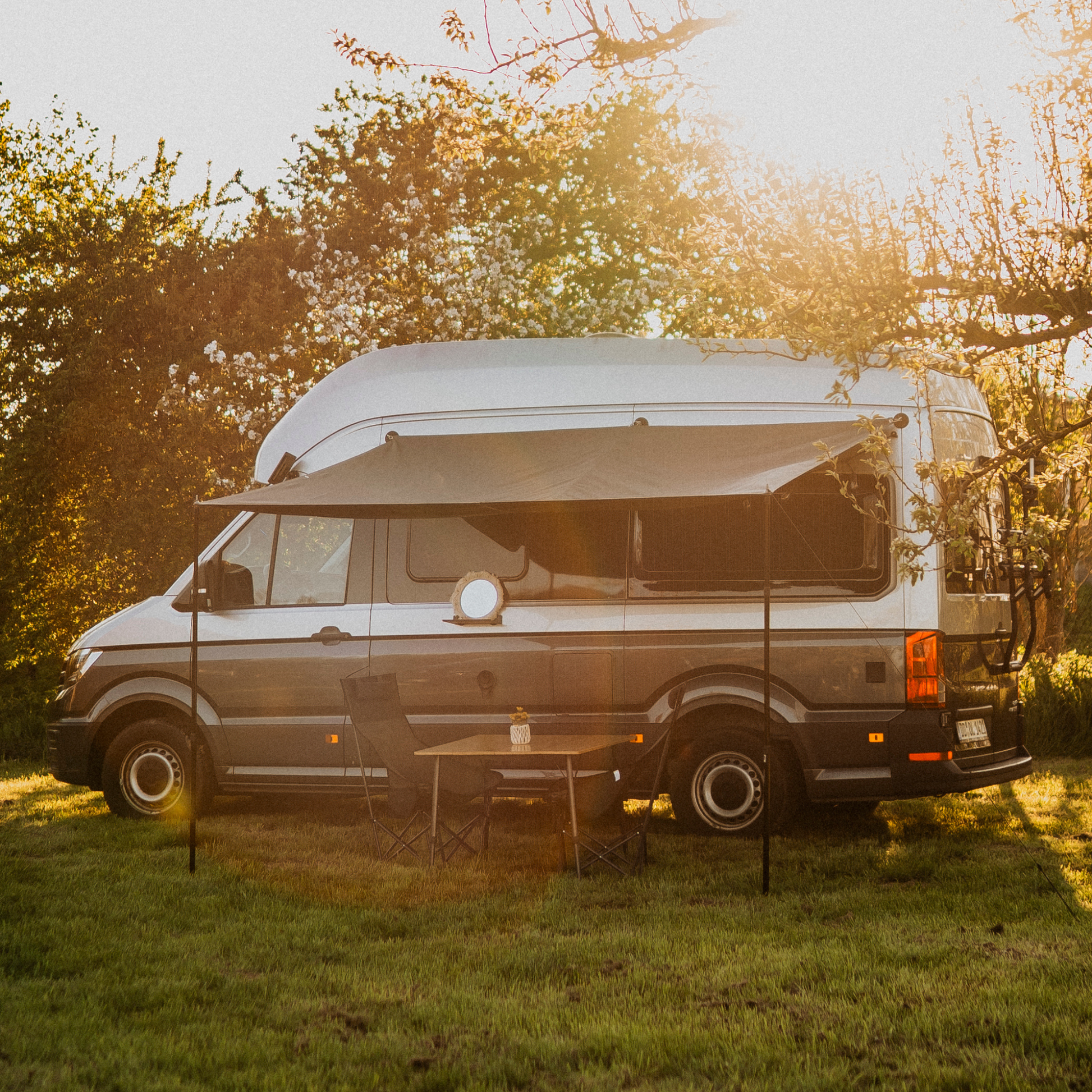 campervan sonnensegel Sun sail with magnetic holder, telescopic poles for campers – Campnetic
