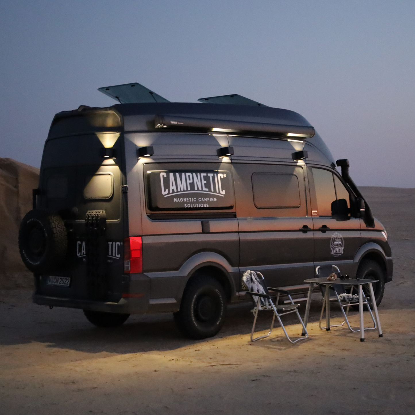 LED Solar Ambientelicht mit Magnethalterung für Camping und Outdoor