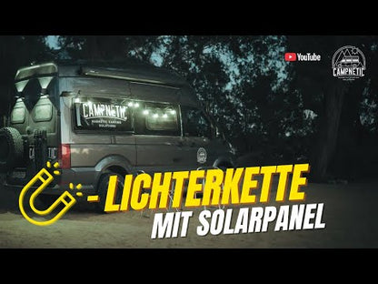Magnetische Camping Lichterkette mit Solarpanel